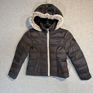 SAGE Collective Hooded Winter Jacket Girls XS (5/6) Water Resistant Charcoal‎